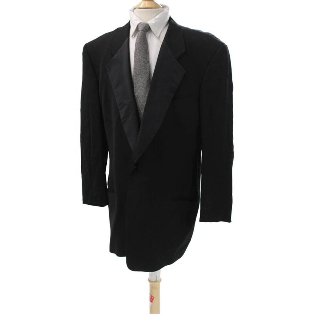Giorgio Armani Mens Tuxedo Jacket Black Button Solid Pre-Owned Size 56